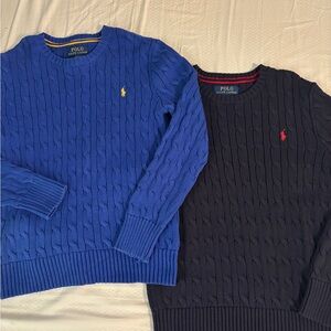 LIKE NEW! Polo Ralph Lauren Cable-Knit Sweater Bundle (2 Sweaters) Boys Size M